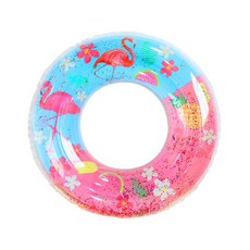 走走去旅行 兒童造型泳圈 充氣泳圈 造型游泳圈 小孩泳圈 海邊泳池玩水必備, 火烈鳥亮片圈, 1個