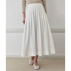 ARTID 플리츠 나일론 풀 스커트_WHITE
