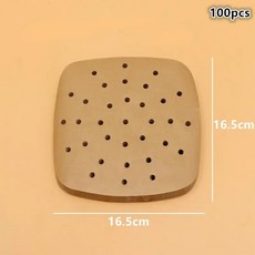 사각 에어프라이어 종이 일회용 라이너 스티머 오븐 전자레인지 찜 바구니용, 1개, 1개, 1cm