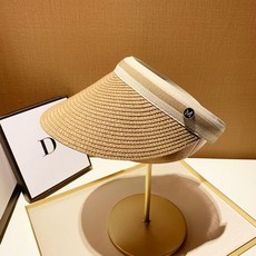 은창)써클 M 포인트 밀짚 선캡 모자 썬캡 여름 휴가MCL