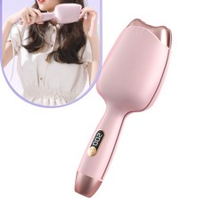 물결펌고데기 물결웨이브 고데기 볼륨 온도조절 에그롤 32mm, 핑크색