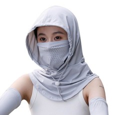 남성 낚시 사이클링을 위한 목 보호 자외선 차단 기능이 있는 JDYaoying 여름 발라클라바 모자 마스크 전면, Light Grayb