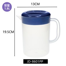PC條紋扎壺 冷水壺 檸檬水壺 豆漿壺 涼水壺 Pc樹脂材質防破碎, 1個, 1.8升 PP冷水壺:如圖, 1L