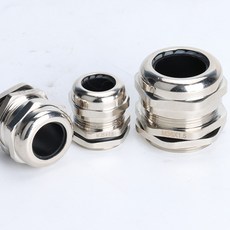 台灣熱銷 黃銅鍍鎳金屬電纜防水接頭 M12/16/18密封固定填料函鎖緊格葛蘭頭, M25穿線10-14MM, 1個