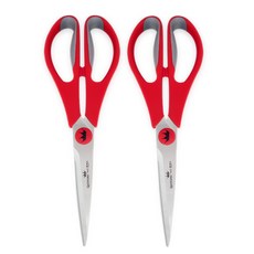 퀸센스 다용도 주방가위, 2개, 레드