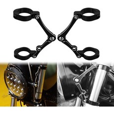 할리 스포츠스터 XL 로드 소프트 다이나 초퍼 밥버 블랙 위한 HC모토쿠 모터사이클 라이트 브래킷 마운트 클램프 39 41mm 포크 튜브 홀더 장착, 크롬