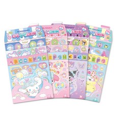 산리오 다꾸칭찬스티커 4종 세트( 시나모롤+마이멜로디+쿠로미+산리오캐릭터즈), 단품