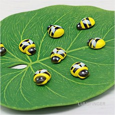 [룰루핑거] 우드비즈 꿀벌 1.5x1.2cm (20개입) 2M-01-228, 없음