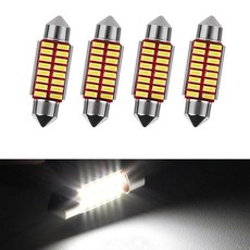 NGHEY 자동차 화이트 4PC LED 루프 라이트 인피니트 더블 포인트 4014 12/24SMD 고휘도 독서 조명 번호판 라이트 트렁크 라이트 (화이트 36MM), 36mm