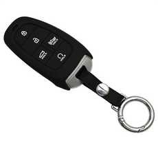 현대 넥쏘 더뉴 그랜저 소나타 DN8 호환 자동차 실리콘 스마트키 차키 케이스 키홀더, 5버튼_S40_SS1, 블랙