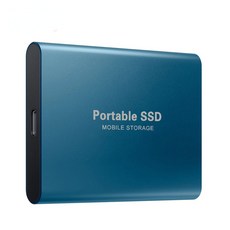 휴대용 SSD 외장 하드 드라이브 4TB 고속 드라이브 USB3.1/Type-c 인터페이스 솔리드 스테이트 드라이브, Blue, 1TB