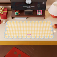 가든랩 논슬립 방수 레트로 데스크 장패드 데스크테리어, 옐로우블루