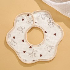 데이희 엄마턱받이 침받이 띠침받이, 1개, 하트 곰