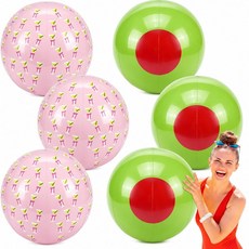Vertintong 6 Pcs Olive and Pink Martini Beach Balls Bulk 16 Inch Inflatable Pool Balls Durable PVC, Vertintong 6 Pcs Olive and Pin