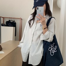 투니스 여성 캐주얼 무드 스트라이프 긴소매 셔츠