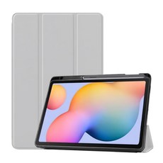 갤럭시탭 S6 라이트 lite 호환 SM-P610 SM-P615 스마트 북커버 케이스, 라이트 그레이