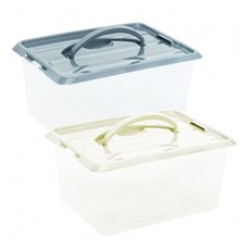 GPD 손잡이 직사각 중 1P 수납함 정리함 보관함 356934EA pon+38280BR, 그레이