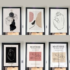 (모던 추상화 라인) 데코 가림막 커튼 (커튼봉미포함) ord+741Fv