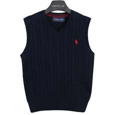 RAPA CLUB 兒童/青少年 V領麻花針織背心