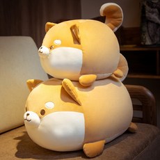 강아지 시바견 인형 부드러운 베개 생일 선물용, 1개, 셰퍼드 그레이 큰 눈 50cm, 50cm