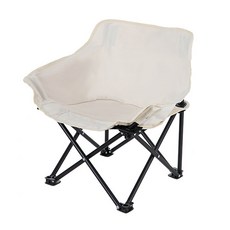 URBANWAVE 兒童折疊椅 月亮椅 露營釣魚便攜椅, 米白色, 1個