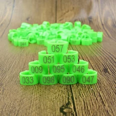 100pcs 버드 클립 링 ID 8mm 플라스틱 디지털 마크업 앵무새 비둘기 10 색 마킹 훈련 발 001-100, 02 녹색