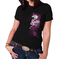 [ 1070787 ] 핫 레더스 스터기스 2016 여성용 오토바이 랠리 글리터 이글 헤드 티셔츠 (블랙 XL), 검정