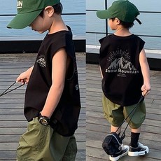 兒童夏裝韓版男童薄款無袖棉背心T恤