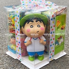 蠟筆小新零食禮盒大禮包，臺灣現貨，兒童節禮物，閨蜜情侶生日伴手禮, 1個, 4寸加高 B號/青蛙蠟筆小新禮盒裝