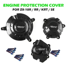 [호환] 오토바이 엔진 커버 보호 케이스 GB Racing For KAWASAKI ZX10R / RR KRT/SE 2011-2025, 06 CF Texture (3)-BL
