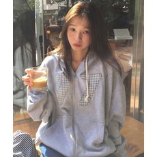 CGP 넘버링 체크 패치 후드 집업_멜란지그레이 CBEFUTC001MG 479867