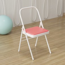 접이식 스트레칭 쿠션 요가의자 파이프 전후 화이트 체어, 5. 전문가용 버전 따뜻한 핑크색 이중 빔 모, 1개