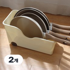 하루테 슬라이딩 후라이팬 정리함, 2개, 화이트