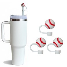 실리콘 텀블러 빨대 마개 10mm 세트, 1세트, 야구공세트