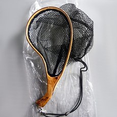 【釣魚名人】35cm塗膠木彎把微物溪流馬小抄網, A25香木抄網(支持激光打印LOGO),總長度35CM(帶繩子)