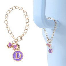 텀블러 장식 리본 체인, 1개, 퍼플 B