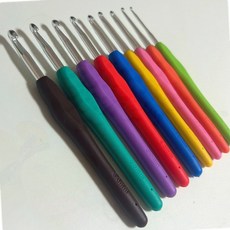 초보자 실리콘 코바늘 손잡이 수공예 DIY 뜨개바늘 9종, 1개