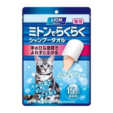 LION 獅王 寵物手套型潔膚濕巾 犬用 15枚入, 1個