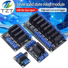 TZT SSR G3MB-202P 솔리드 스테이트 릴레이 모듈 저항 퓨즈로 출력 아두이노 DIY 키트용 5V 1 2 4 8 채, 08 5V 2 channel high, 3) 5V 2 channel high