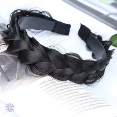 韓系時尚珍珠假髮髮箍 防滑麻花辮髮帶 百搭鏤空頭箍 網紅高顱頂小辮子髮飾