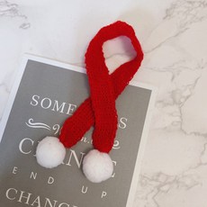 毛線配件聖誕樹裝飾組：迷你聖誕帽、圍巾、花圈，雪人裝飾，聖誕節慶裝飾現貨, 紅圍巾, 1個