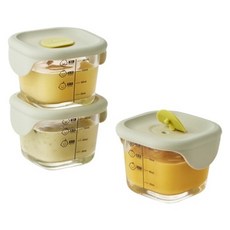 락앤락 바로한끼 이유식 정사각용기, 230ml, 라이트그린, 3개