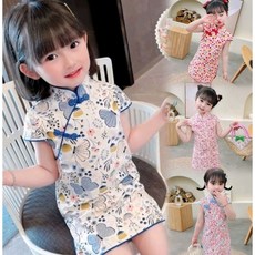 女童旗袍洋裝 改良式連衣裙 兒童唐裝表演服