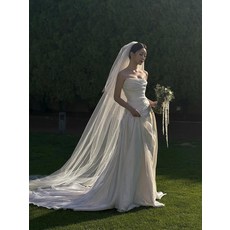 우아한 실루엣 롱 베일 호텔 웨딩 본식 촬영용 면사포