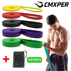 씨엠엑스퍼 턱걸이 스트레칭 파워 스트롱 풀업밴드 단계 1+2+3+4+5단계 세트, 1개