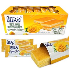 LIPO 리포 망고 크림 레이어 케이크 개별포장 케익, 1개, 306g