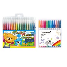 지구화학 노마르지 사인펜 36색 + 모나미 슈퍼사인펜 12색 세트, 혼합색상, 1세트