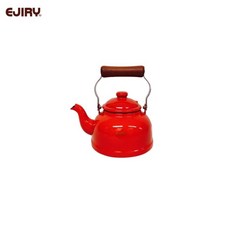 EJIRY Color電磁爐適用木質手柄琺瑯煮水壺, 1.6L, 紅色的