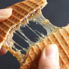 스트룹와플 수제 네덜란드 쿠키, 기본(지름8.3cm), 선물상자(화이트), 메세지스티커(요청사항기재), 262g