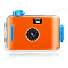 미니 방수 레트로 학생용 귀여운 캠퍼스 카메라, 오렌지 컬러, 패키지1(필름8+기본), 1개